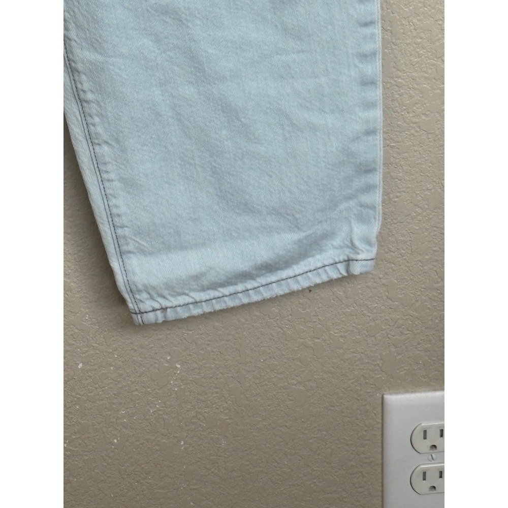 Madewell Baggy Tapered Jeans Light Wash Distressed Ripped Knee High Rise - Picture 4 of 11